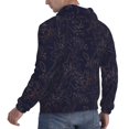 thumbnail image 6 of Wukai Copper-Gold Gloss Outline Flower1 Print Men Hoodies Fleece Sweatshirts Long Sleeve Sweaters Pullover Fall Outfits Winter Clothes-Small, 6 of 7