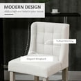 thumbnail image 4 of HOMCOM Tabourets de Comptoir Modernes Chaises de Comptoir Rembourrées Ensemble de 2 Beige, 4 of 10