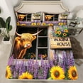 thumbnail image 2 of Castle Fairy Highland Cow 4 Pieces Queen Sheet Sets for Boys Girls,Rustic Chic Sunflower Ultra Soft Flat Sheet,Farmhouse Floral Animal Queen Fitted Sheet,Microfiber Bedroom Decor, 2 of 7