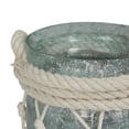 thumbnail image 5 of DecMode Teal Glass Decorative Candle Lantern with Rope Handle, 5 of 9
