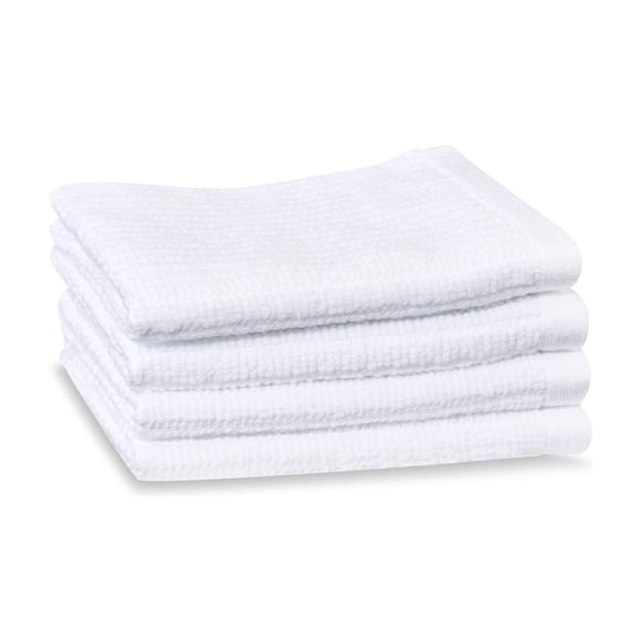 Splendor Home Zero Twist Quick Dry Wash Cloths, 13"x13", Set of 4, White
