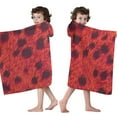 thumbnail image 4 of Red Cheetah Leopard Pattern Hooded Bath Towel，50"x30" for Ages 3 To 12 Kids, Quick Dry Lightweight Soft Microfiber Hood Beach Towel Cover Up for Kids, 4 of 7