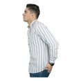 thumbnail image 3 of Camisa Casual De Hombre Manga Larga Rayas Cuello Mao Chili Beans Azul Ropa de hombre T EG, 3 of 4