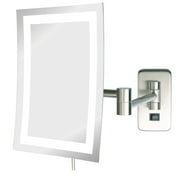 JERDON STYLE JERDON Rectangular 6.5-Inch x 9-Inch Wall Mount Makeup Mirror - 5X Magnification - Nickel Finish, Direct Wire Mirror - Model JRT710NLD