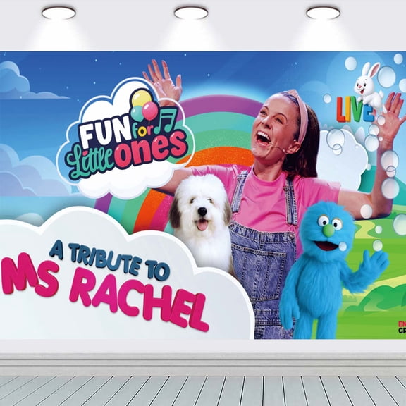 Ms Rachel Fun for the little ones Poster Wall Decor Birthday Banner Backdrop Background Party Supplies Taspestry