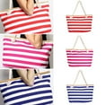 thumbnail image 3 of Muka Extra Large Stripe Canvas Beach Bag with Cotton Rope Handles, 3 of 8
