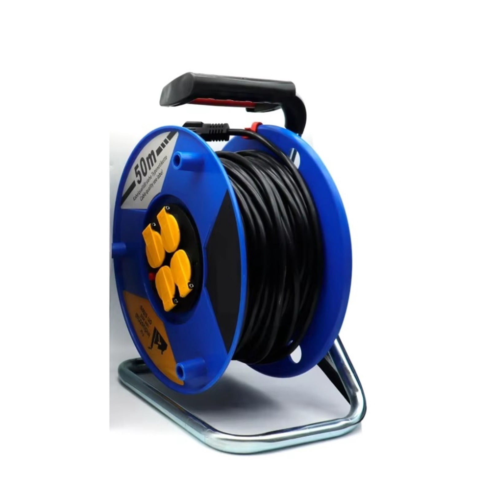 4 Way Cable Reel Retractable Iron 50m 40m 25m Extension Power