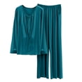 thumbnail image 1 of AherBiu Ensembles de Pyjamas 2 Pcs pour Femmes Manches Longues Col Rond Hauts avec Pantalons de Pyjamas Longs Vêtements de Nuit Doux, 1 of 4