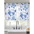 thumbnail image 2 of Valentine's Day Sheer Curtains 54 Inch Length 2 Panels Set Window Treatments, Blue Love Heart Romantic Me You Rod Pocket Semi Curtains for Living Room/Bedroom/Kitchen Décor, 104"W x 54"L, 2 of 7