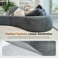thumbnail image 4 of Patbrela 98" Modern Art Sofa Oversized Curved Couch, 38 Inch Extra Deep Seating Upholstered Sofa for Living Room, Office & Apartment, Linen Upholstery, No Assembly, Dark Gray, 4 of 9