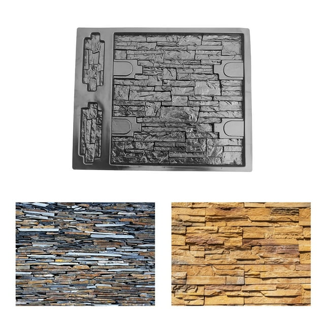 De Hormigón De Pared 3D, Molde De Piedra, Baldosas De Yeso De Cemento De Plástico ABS DIY perfecl Moldes de hormigón de pared