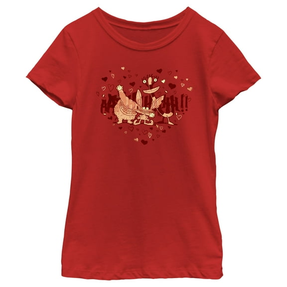 Girl's Aaahh!!! Real Monsters Group Hearts Graphic Tee Red X Small