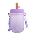 thumbnail image 1 of Popsicle Juice Color Plastic Water Bottles With Straws Creative Frosted Water Bottle With Portable Rope Travel Tea Cup, 1 of 6