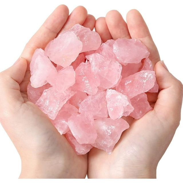 MAIBAOTA Natural Rose Quartz Raw Crystals Bulk Crystal Stones 1" Raw Rough Gemstones Rocks for Tumbling Polishing Cutting Quartz Crystals