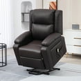 thumbnail image 2 of HOMCOM Lift Chair, PU Leather Recliner Chair with Side Pockets, Brown, 2 of 10