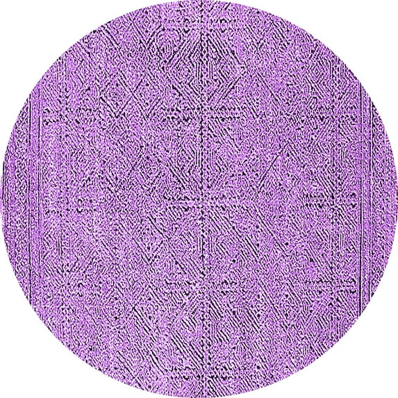 Ahgly Company Indoor Round Solid Purple Modern Area Rugs, 6' Round