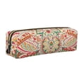 thumbnail image 1 of Disketp Indian Paisley 1 Estuche de Lápices de Cuero con Cierre, Estuche Compacto para Papelería, Bolígrafos y Accesorios Pequeños, 1 of 7