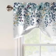 thumbnail image 4 of Green Blue Eucalyptus Leaves Tie Up Valance Curtains for Windows, Kitchen Curtains Window Treatments, Summer Botanical Weeping Short Window Shades Valances for Bedroom Bathroom Cafe 42"x18", 4 of 8