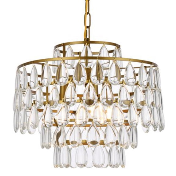 Mila 16 inch pendant in brass