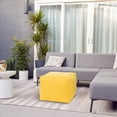 thumbnail image 3 of Gouchee Home Cube Soleil Outdoor/Indoor Yellow Ottoman Pouf – Waterproof Cube Pouf with Polystyrene Bead Filling, Lightweight Modern Seating for Patio, Deck, or Living Room, 3 of 5