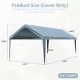 thumbnail image 2 of Pakunoda 12' X 20' Carport Canopy Replacement Cover, Portable Car Garage Shelter Party Top Tent with 34PC Ball Bungees, Sky Blue (Only Cover, Frame Not Included), 2 of 8