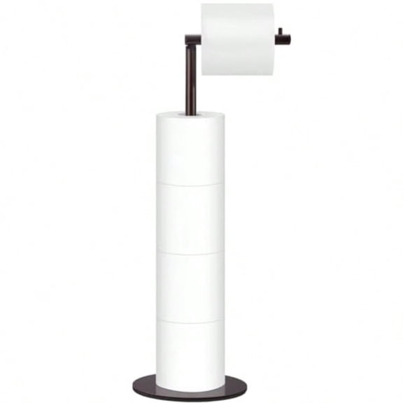 Toilet Paper Holder Stand Free Standing Toilet Paper Roll Holder for 4 Spare Rolls Modern Bathroom Toilet Paper Stand with Reserve Oil Rubbed Bronze