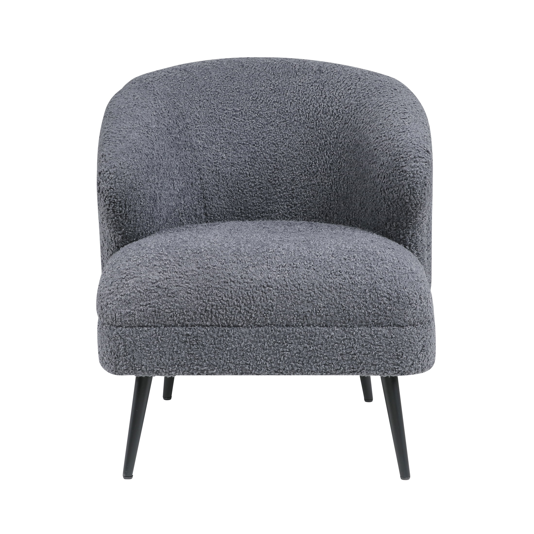 OakvillePark Crestlark Boucle Curved Back Accent Chair with Metal Legs, Dark Gray