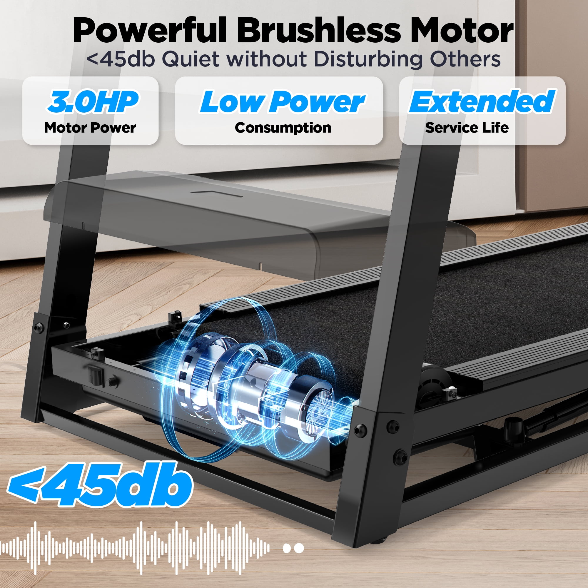 3HP Folding Treadmill for Home, 3-Level Incline, 7.5 MPH, 71 Programs, FREE Courses & APP Control, LED Display, Heart Rate Monitor, 300 lbs Capacity, Jogging walking treadmill