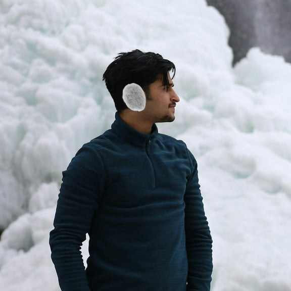 IDEANATEGRATE 1 Pair Windproof Earmuff Cold Weather Protection With Grey Plush Material For Women And Men