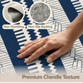 thumbnail image 6 of ODIKA 8'x10' Navy Cream Geometric Stripe Design Washable Area Rug Intricate Diagonal with Zigzags for Dining Room, Large Office, Lounge, Non-Slip Chair-Friendly Mat, 6 of 7