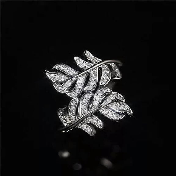 K-KED Elegant Women 925 Silver Rings Cubic Zirconia Wedding Party Ring Delicate Jewelry Sz 6-10-6-#2