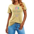thumbnail image 2 of Mujeres Manga Corta de Verano Tops Pascua Impresa Cuello Redondo, Blusa de Moda Casual para la Primavera, 2 of 5