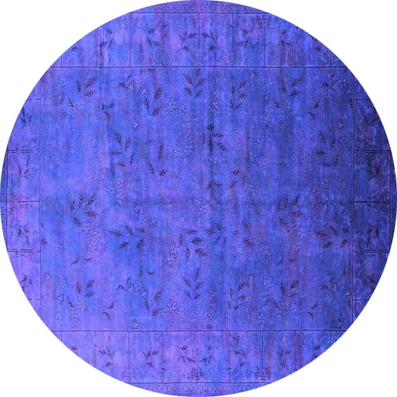 Ahgly Company Indoor Round Oriental Purple Industrial Area Rugs, 8' Round