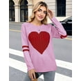thumbnail image 2 of Sweaters for Women Striped Heart Sweater Valentine's Day Long Sleeve Crewneck Knitted Sweaters Winter Alsol Lamesa, 2 of 6