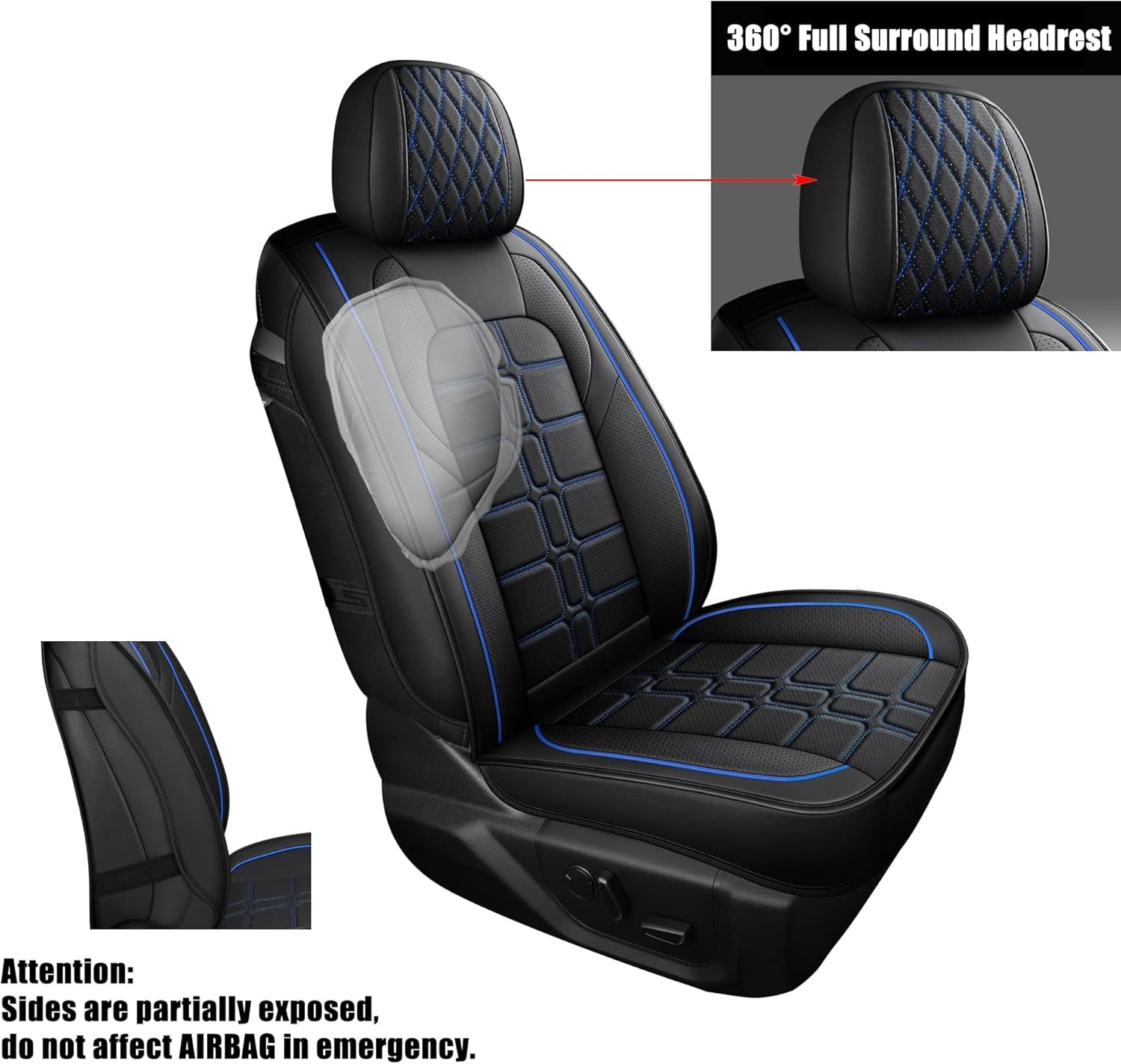 Pickup Seats Covers Compatible with Toyota Tacoma 2005-2023 Pro TRD Sport Trall Special Edition Faux Leather