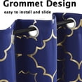 thumbnail image 7 of Junvictex Navy/Gold Blackout Window Curtain for Bedroom Moroccan Foil Metallic Print Curtains Room Darkening Energy Saving Grommet 95% Blackout Drapes,52"Wx63"L,2 Pcs, 7 of 7