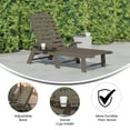 thumbnail image 3 of Flash Furniture Monterey Adjustable Adirondack Lounger with Cup Holder- All-Weather Indoor/Outdoor HDPE Lounge Chair in Brown, 3 of 12
