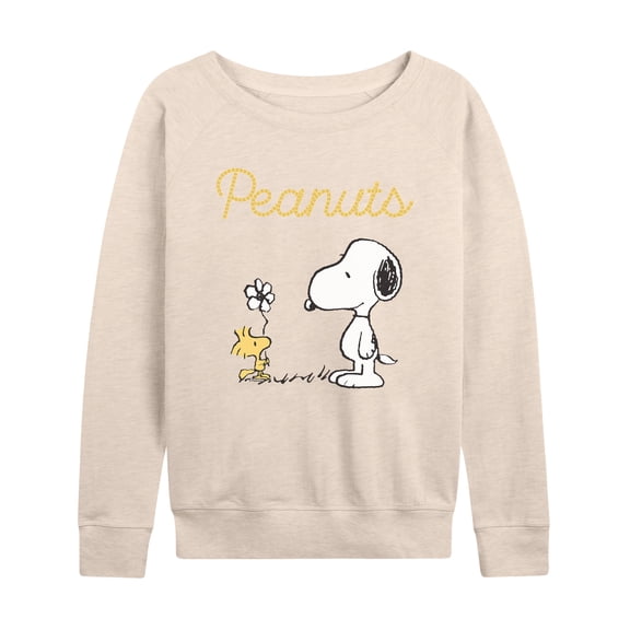 Peanuts - Flower - Women's French Terry Long Sleeve Pullover