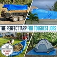 thumbnail image 3 of 10x12 Waterproof Plastic Tarp, 5 Mil, Grommets Every 18 Inches, Reversible Blue and Silver, Multipurpose for Rain, Outdoor, Garden, Camping Use, 3 of 6