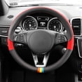 thumbnail image 2 of Universal Spectrum Microfiber Leather Steering Wheel Cover for Cars Trucks SUVs Red/Black, 2 of 6