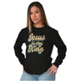thumbnail image 4 of Christian Faith Jesus is my King Plus Size Long Sleeve Graphic Tee Shirt Brisco Brands 2X, 4 of 5