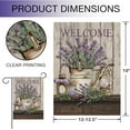 thumbnail image 2 of Welcome Spring Summer Garden Flag Lavender Flower Bucket, Decorative House Yard Lawn Outdoor Small Burlap Flag Lantern Decor, Vintage Farmhouse Seasonal Outside Decorations Double Sided 12.5 x 18, 2 of 6