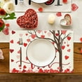 thumbnail image 4 of SDJMa Red Love Heart Tree Valentine Placemat, 12x18 Inch Table Mats for Anniversary Wedding Party Kitchen Dining Table Decoration, 4 of 6
