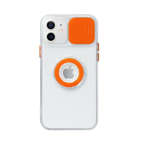 Soft TPU Phone Case For iPhone 12 Pro in Orange Camera Lens Protection Cover