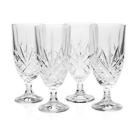 Dublin 14 oz. Non-Leaded Crystal Starburst Design Iced Tea Beverage Glasses, Set of 12