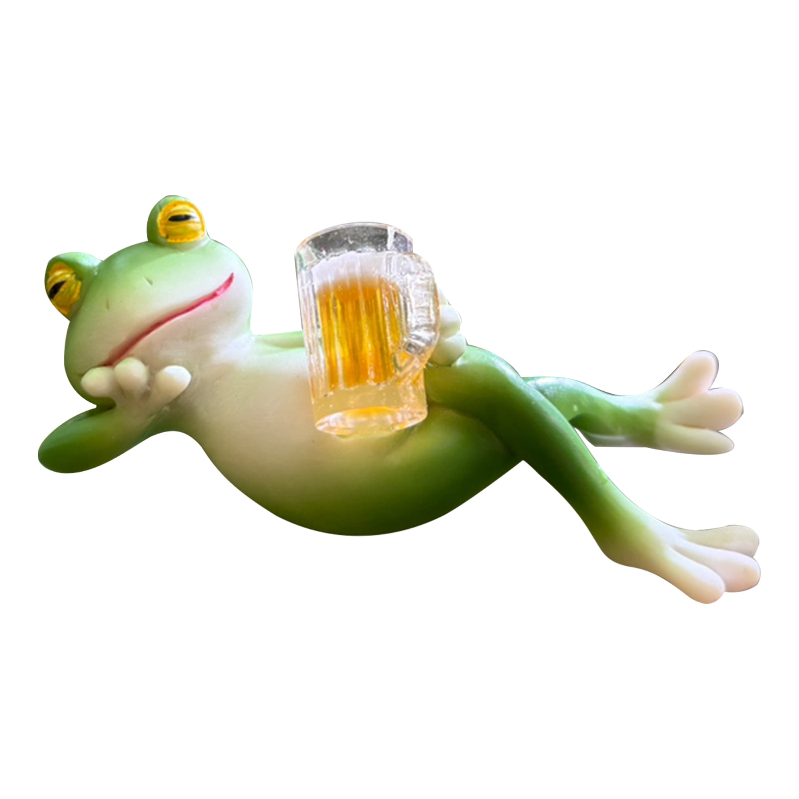 Dserhfy Frog Garden Statue Planter Hugger Drinking Frog Flower Pot Edge Decor Frog Figurine for Potted Plants Aquarium Decoration