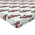 thumbnail image 2 of Ambesonne Cars Fitted Sheet 2 Pcs Set, Formula Race Rally Win, Full, Scarlet Black White, 2 of 3