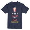 thumbnail image 1 of Keep Calm and Eat Popcorn Men's Navy Heather T-shirt, 1 of 1