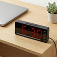 thumbnail image 2 of REGALWOVEN Digital Dual Alarm Clock for Bedroom, Easy to Set, Dimmable, Date Day of Week Temp Snooze, 12/24H 6.1 x 2.4 x 1 inch Red, 2 of 7