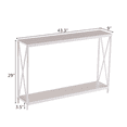 thumbnail image 3 of GZXS 2 Tier Console Table for Entryway, 43.3" Behind Couch Table with Storage Shelf, Sofa Table with Metal Frame for Hallway, Foyer, Living Room, Oak, 3 of 7